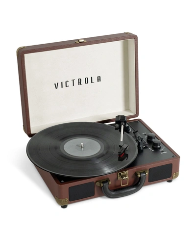 Shop Victrola Bluetooth Suitcase Record Player With 3-speed Turntable In Espresso