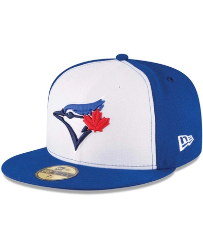 Shop New Era Men's White/royal Toronto Blue Jays 2017 Authentic Collection On-field 59fifty Fitted Hat