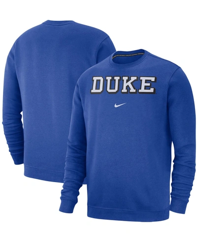 Shop Nike Men's Blue Devils Club Fleece Sweatshirt In Royal