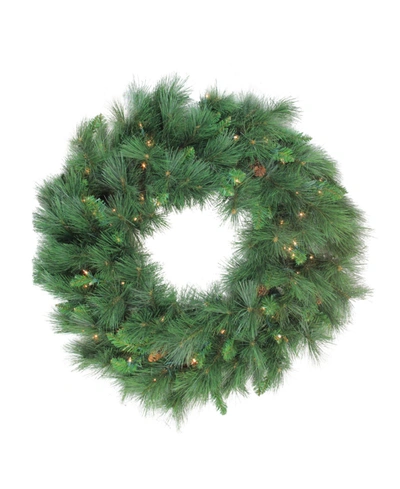 Northlight Pre-lit White Valley Pine Artificial Christmas Wreath - 36-inch Clear Lights In Green