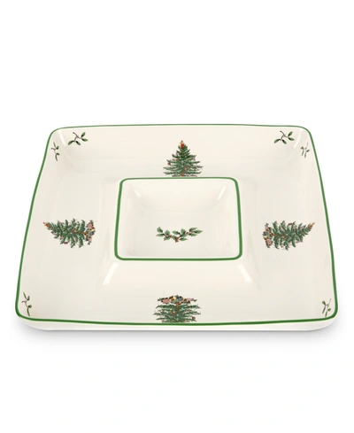 Spode Christmas Tree Square Chip & Dip Set