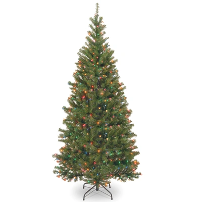 National Tree Company National Tree 7.5' Spruce Hinged Tree With 450 Multi Lights In Green