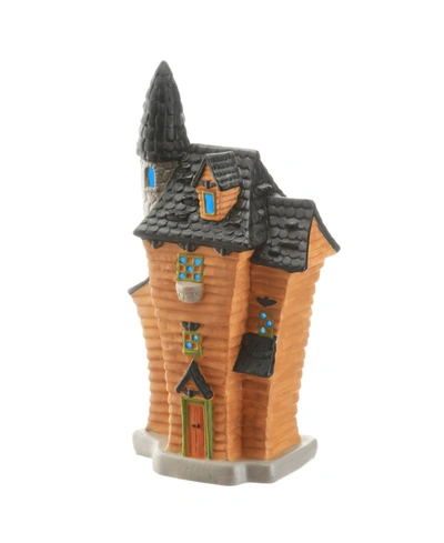 Shop National Tree Company 12" Haunted House With Tower And Led Light In Brown