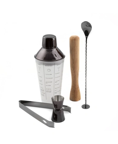 Shop Cambridge Thirstystone By  Recipe Shaker And Tools Mixology Set, 5 Pieces In Black