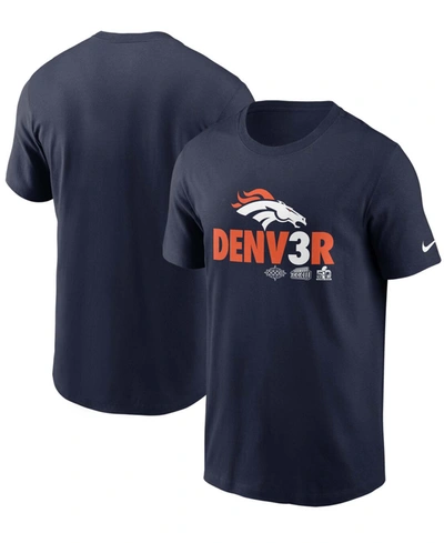 Nike Navy Denver Broncos Hometown Collection Denv3r T-shirt In Navy