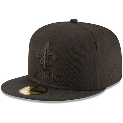 Shop New Era New Orleans Saints Black On Black 59fifty Fitted Cap