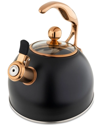 Shop Viking Stainless Steel 2.6-quart Black Tea Kettle With Copper Handle