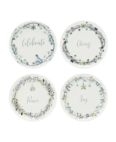 Shop Fitz And Floyd Noel Noir 8.25" Salad Plate Set, 4 Pieces In Assorted