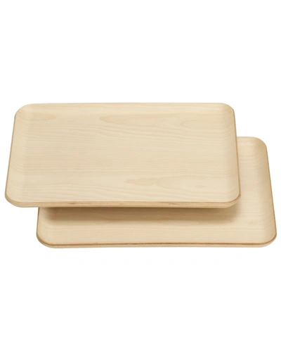 Shop Bia Birch Wood Tray, Set Of 2 In Natural