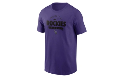 Shop Nike Colorado Rockies Men's Practice T-shirt In Purple