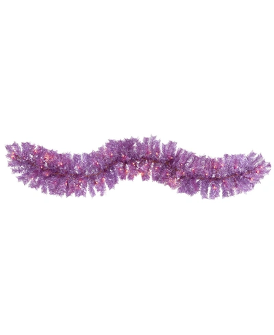 Shop Nearly Natural Artificial Christmas Garland With 50 Warm Lights In Pink