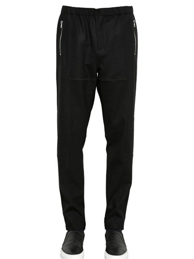 Shop Givenchy Stretch Wool Gabardine Jogging Pants In Black