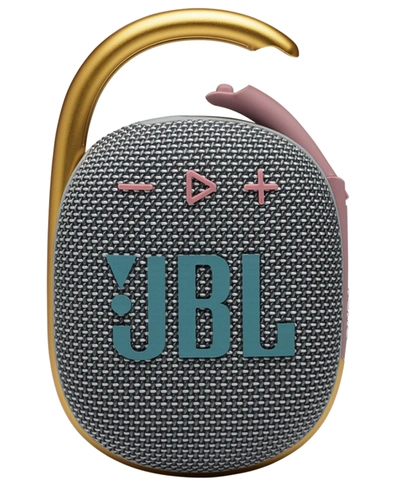 Shop Jbl Clip 4 Waterproof Bluetooth Speaker In Gray