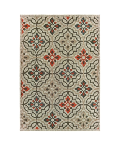 Jhb Design Latitude 709 Gray 6'7" X 9'2" Outdoor Area Rug In Beige