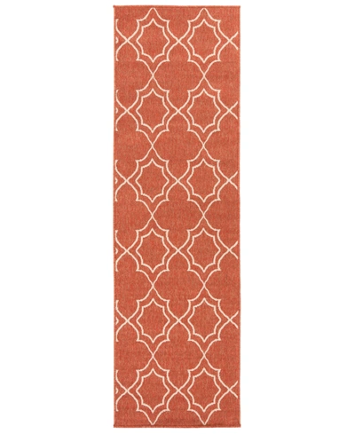 Surya Closeout! Livabliss Alfresco Alf-9591 Rust 2'3" X 7'9" Runner Area Rug, Indoor/outdoor In Rust