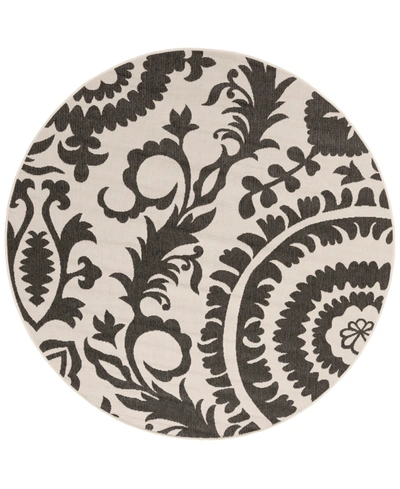 Surya Alfresco Alf-9612 Black 8'9" Round Area Rug, Indoor/outdoor In Black
