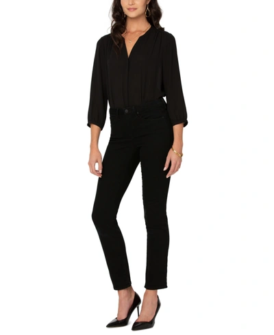 Nydj Teresa Womens Tummy Slimming Cotton Wide Leg Jeans In Blue