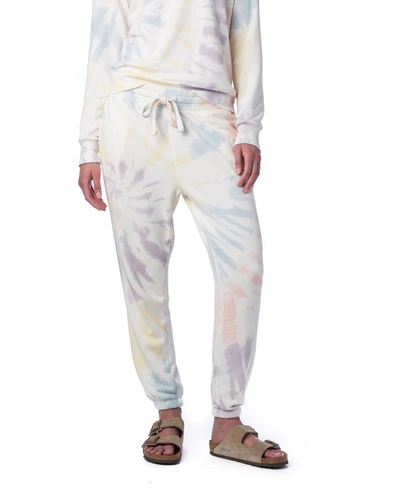 Shop Alternative Apparel Women's Washed Terry Classic Sweatpants In Spectrum Spiral Tie Dye