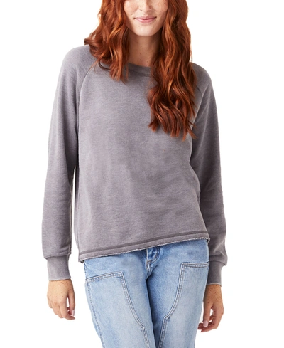 Shop Alternative Apparel Women's Lazy Day Pullover Sweatshirt In Nickel