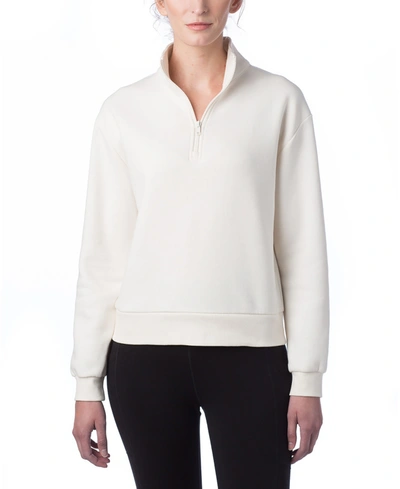 Shop Alternative Apparel Women's Cozy Fleece Mock-neck Sweatshirt In Natural