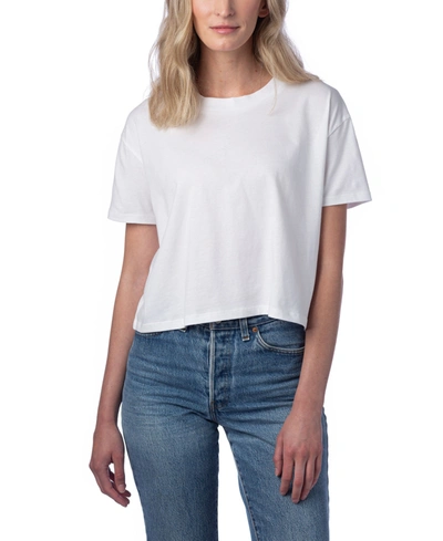 Shop Alternative Apparel Women's Go-to Headliner Cropped T-shirt In White