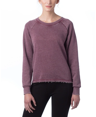 Shop Alternative Apparel Women's Lazy Day Pullover Sweatshirt In Wine