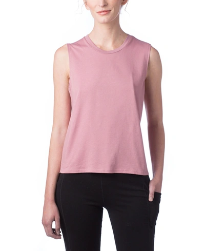 Shop Alternative Apparel Women's Go-to Cropped Muscle Tank Top In Whiskey Rose