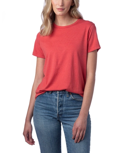 Shop Alternative Apparel Women's Modal Tri-blend Crew T-shirt In Faded Red