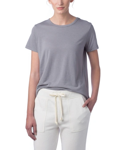 Shop Alternative Apparel Women's Modal Tri-blend Crew T-shirt In Nickel