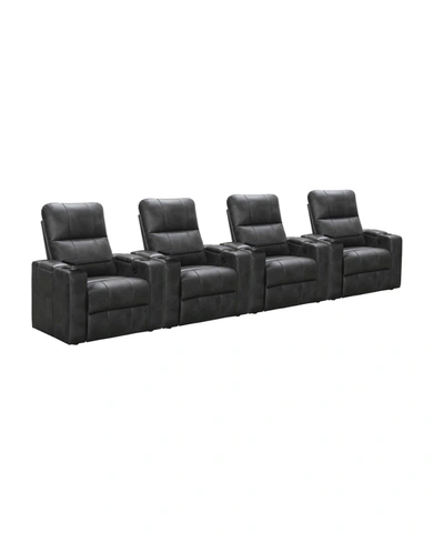 Shop Abbyson Living Thomas Power Faux Leather Recliner, Set Of 4 In Gray