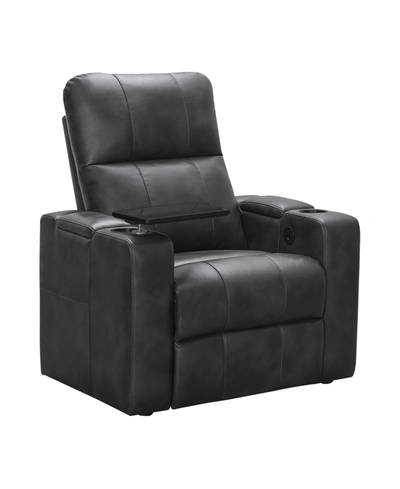 Shop Abbyson Living Thomas Power Faux Leather Recliner In Gray