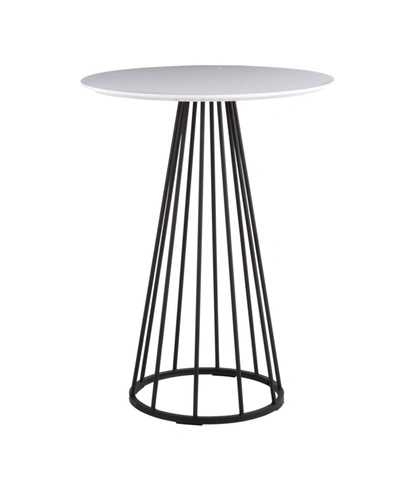 Shop Lumisource Canary Contemporary And Glam Counter Table In Black Steel/white Wood