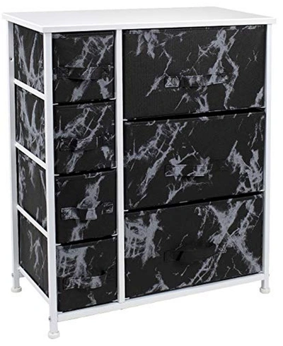 Shop Sorbus 7-drawers Chest Dresser In White Frame/black Marble