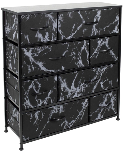 Shop Sorbus 8-drawers Chest Dresser In Black Frame/black Marble