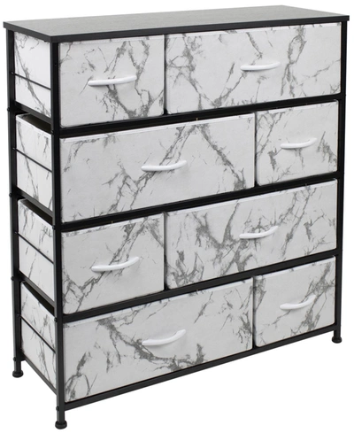 Shop Sorbus 8-drawers Chest Dresser In Black Frame/white Marble