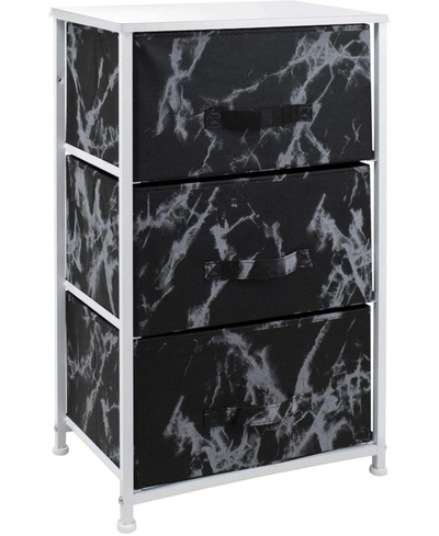 Shop Sorbus 3-drawers Chest Dresser In White Frame/black Marble