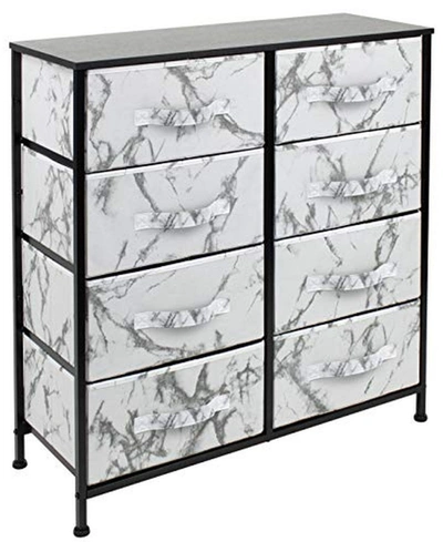 Shop Sorbus Extra Wide Dresser Organizer With 8-drawers In Black Frame/white Marble