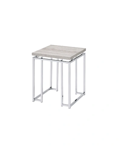 Shop Acme Furniture Chafik End Table In Natural Oak And Chrome
