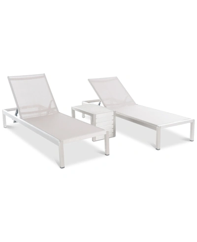 Noble House Greyson Outdoor Chaise Lounge & Small End Table 3-pc. Set In Grey