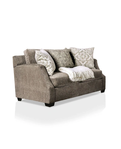 Shop Furniture Of America Quavo Upholstered Loveseat In Gray