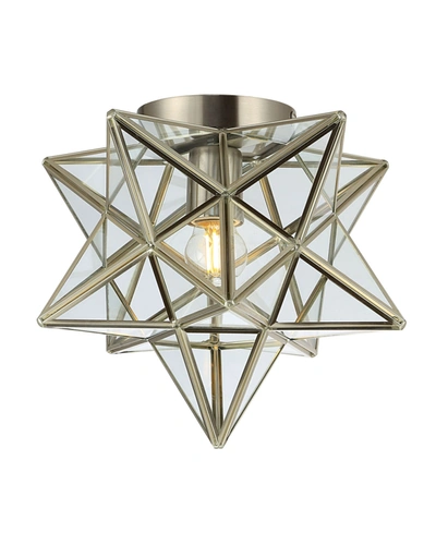 Shop Jonathan Y Stella Moravian Star Led Flush Mount In Silver-tone