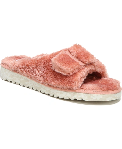 Shop Dr. Scholl's Women's Staycay Og Slippers Women's Shoes In Coral Pink Faux Fur