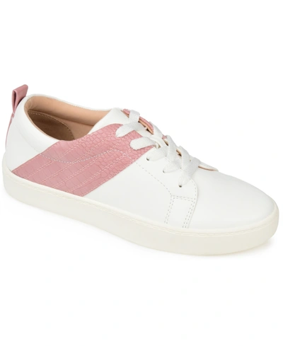 Journee Collection Women's Raaye Lace Up Sneakers In Rose