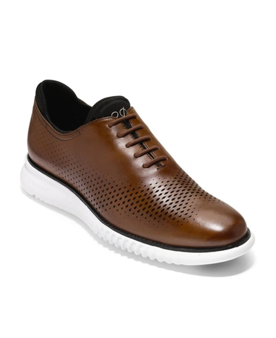 Shop Cole Haan Men's 2.zerogrand Laser Wing Oxford Shoes Men's Shoes In British Tan/ivory