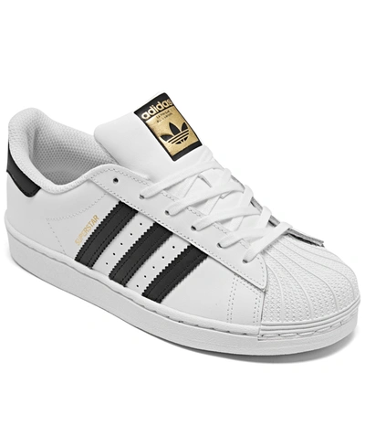 Shop Adidas Originals Adidas Little Kids Superstar Casual Sneakers From Finish Line In Feather White/core Black
