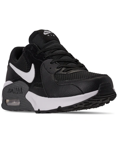 Shop Nike Women's Air Max Excee Casual Sneakers From Finish Line In Black/white/dark Gray