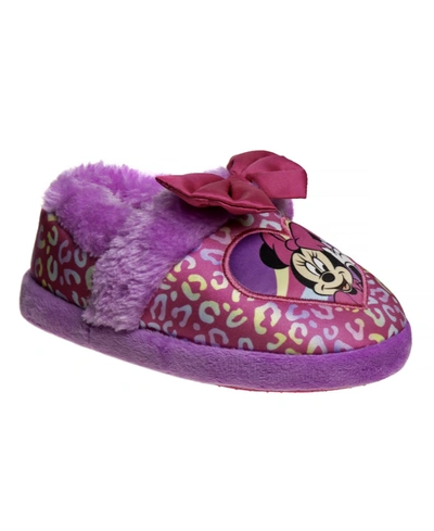 Shop Disney Little Girls Minnie Mouse Slippers In Fuschia Purple