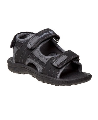 Shop Beverly Hills Polo Club Toddler Boys Summer Sport Outdoor Sandals In Black