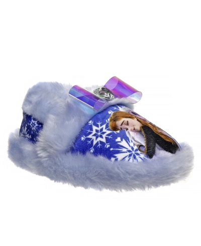 Shop Disney Little Girls Frozen Slippers In Light Blue