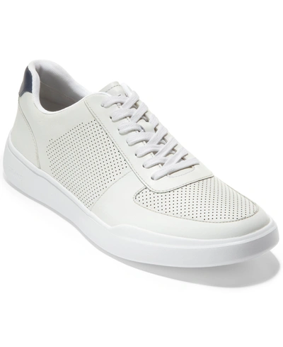 Shop Cole Haan Men's Grand Crosscourt Modern Perf Sneaker Men's Shoes In Optic White/peacoat
